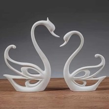 2 Li Kuğu Biblo Dekoratif Obje