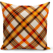 Sonbahar Ekose Serisi Çift Tarafı  Baskılı Kırlent Kılıfı (Halloween Autumn)