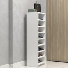 Kenzlife Ayakkabılık Konevi Mat Beyaz Suntalam 125*040*30 Onaltı Çift Ayakkabı Kapasitesi Arkalıksız