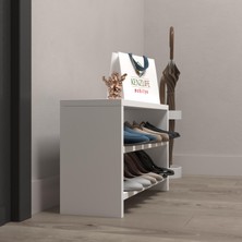Kenzlife Ayakkabılık Mısri Mat Beyaz Suntalam 035*060*20 Altı Çift Ayakkabı Kapasitesi Arkalıksız