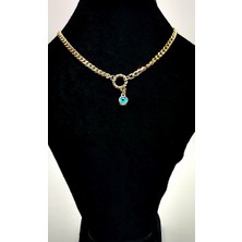 Gold Renk Zincir Figürlü Kararmaz Özel Tasarım Kolye