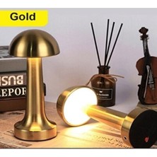 Tiktok Mantar Masa Lambası Şarjlı Dokunmatik Gold Kaplama
