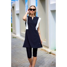 Siyah Yarı Kapalı Mayo - Su Itici Kumaş, UPF50+ Koruma H2511