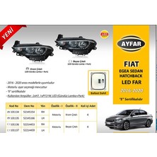 AYFAR-101136 - Far Motorlu Sağ Egea 16-20 LED Drl+Park Beyaz Çıtalı