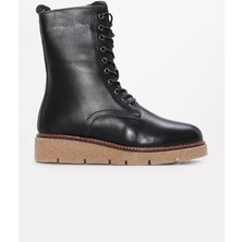 Hakiki Deri Kürklü  Kadın Klasik Bot 657KZA2504