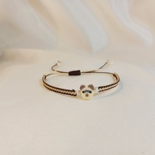 Crystal Atelier Ayı Figürlü Makrome Örgü Bileklik, El Yapımı Sevimli Tasarım, Sevimli Ayıcık Bileklik, Unisex El Yapımı Ayarlanabilir Şık Tasarım, Minimalist Takı, Günlük Kullanım Için Modern Bileklik