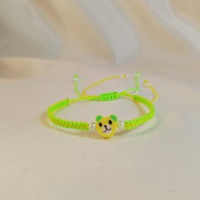 Crystal Atelier Ayı Figürlü Makrome Örgü Bileklik, El Yapımı Sevimli Tasarım, Sevimli Ayıcık Bileklik, Unisex El Yapımı Ayarlanabilir Şık Tasarım, Minimalist Takı, Günlük Kullanım Için Modern Bileklik