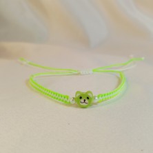 Crystal Atelier Ayı Figürlü Makrome Örgü Bileklik, El Yapımı Sevimli Tasarım, Sevimli Ayıcık Bileklik, Unisex El Yapımı Ayarlanabilir Şık Tasarım, Minimalist Takı, Günlük Kullanım Için Modern Bileklik