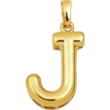 J Balon Harf 14 Ayar Altın Kolye Ucu