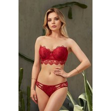 Rapapa Nurteks Kadın  Destekli Straplez Sütyen Takım 4584