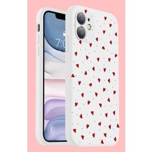 iPhone 11 Uyumlu Içi Kadifeli Özel Baskılı Renkli Kalp Tasarımlı Baskılı Lansman Kılıf