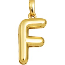 14 Ayar Altın Balon F Harfi Kolye Ucu