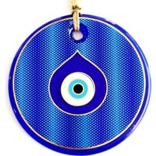 Gold Yaldızlı Damla Göz Şekilli Cam Nazar Boncuğu Duvar Süsü