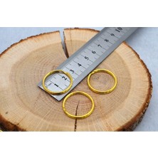 Eyfel 20 Adet - 25 mm Anahtarlık Halkası, Makrome Anahtarlık Halkası, Anahtarlık Aparatı, Gold Kaplama