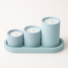 Pastel Renkli 3’lü Dekoratif Kokulu Mum Seti – Modern Tasarım Ev & Ofis Dekoru, Hediye Seçeneği