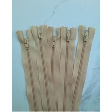 Eyfel 18 cm Naylon Fermuar -  Paket Fermuar - 10 Adet -Koyu Krem