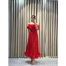 Kırmızı Yeni Sezon Abiye Elbise 5622