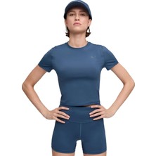 Puma W Puma Shape Baby Tee Kadın Mavi Koşu Tişört