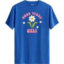 Good Vibes Only Çiçek Tasarım Baskılı Tişört