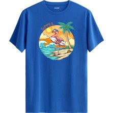 Flamingo Surf Plaj Baskılı Tişört