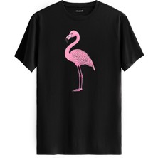 Flamingo Baskılı Uniseks %100 Pamuk Premium Kumaş Tişört