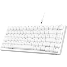 AK820 Mavi Switch - Beyaz Işıklı Hot Swap Kablolu Mekanik Oyun Klavyesi