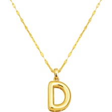 D Harfi Balon 14 Ayar Altın Kolye