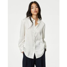 Marks & Spencer Regular Fit Uzun Kollu Saten Gömlek