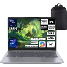 Lenovo Thinkbook 14 G7 Ultra 7-155H 40-Gbddr5 4 Tbssd Intel Arc Graphics 14" Wuxga Freedos + Hmf Sırt Çantası 21MR0050TRHMF18