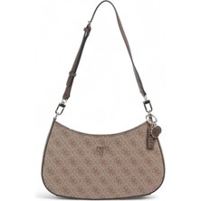 Guess Noelle II Kahve Kadın Omuz Çantası %100 Poliüretan 4G Logo Baskılı Şık Tasarım HWBG9672180