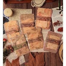 Vintage Doku Tasarımlı 28 Parçalık Scrapbook Kağıt Seti