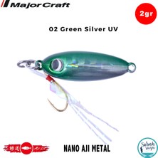 Major Craft Nano Aji Metal 2.0gr 16MM #02 Green Silver Uv Yem