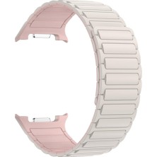 Samsung Galaxy Watch 8 40 / 44 mm Magnetik Silikon Kordon Baklalı Desenli Mıknatıslı Kayış