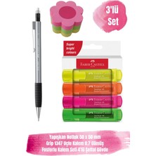 Fosforlu Kalem ve Notluk Mini Çiçek Seti, 4'lü, 0.7, Şık ve Kullanışlı