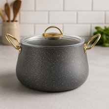 Evren 18 cm Gold Stone Bakraç Derin Tencere 3,2 Lt (Gold Çelik Kulplu)