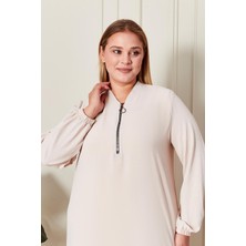 Kadın Büyük Beden Ayrobin Kumaş Tunik