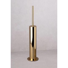 System Banyo Aksesuarları Tuvalet Fırçalığı Gold Renk 465X100X100 Mm
