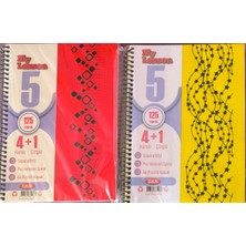 Bölmeli Defter 125 Yaprak 4+1 Spiralli Ayraçlı x 2 Adet