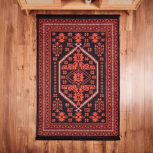 Evidea Soft Ruby Afgan Desenli Halı - Kırmızı - 120X180 cm