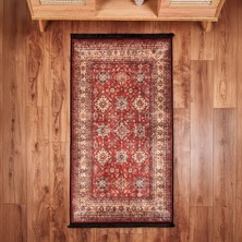 Evidea Soft Line Afgan Desenli Halı - Kırmızı - 80X150 cm
