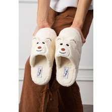 Slipcat Kadın Panda Figürlü Sessiz Taban Peluş Ev Terliği