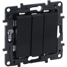 Legrand 768603 Raventi Siyah Üçlü Anahtar