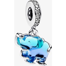 missamori Sallantılı Mavi Cam Fil Charm