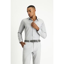 Uzun Kol Slim Fit Dar Kesim Klasik Desenli Pamuklu Kolay Ütülenebilir Gömlek