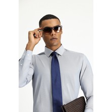 Uzun Kol Slim Fit Dar Kesim Klasik Desenli Pamuklu Kolay Ütülenebilir Gömlek