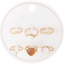 6'lı Altın Kaplama Yüzük Seti