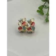 Renkli Mineli Küpe (Turuncu)