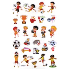 Sticker Kabartmalı A4 Boyutunda Stiker Defter, Planlayıcı ETIKET-(LIM561) - Sarı Kırmızı Futbol