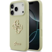 iPhone 17 Pro Uyumlu Kılıf Guess Orjinal Lisanslı Grained Yazı Logolu Kapak Yeşil