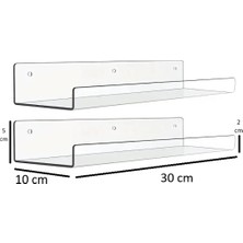 Pleksi Duvar Rafı (3'lü Paket)